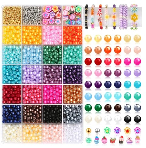 2120 Stück Bunte Perlen zum Auffädeln,Perlen zum Basteln mit Loch 3/6/10mm Jewelry Making Kit,kleine Füllstoff Perlen für die Herstellung von Armband Halskette Ohrringe