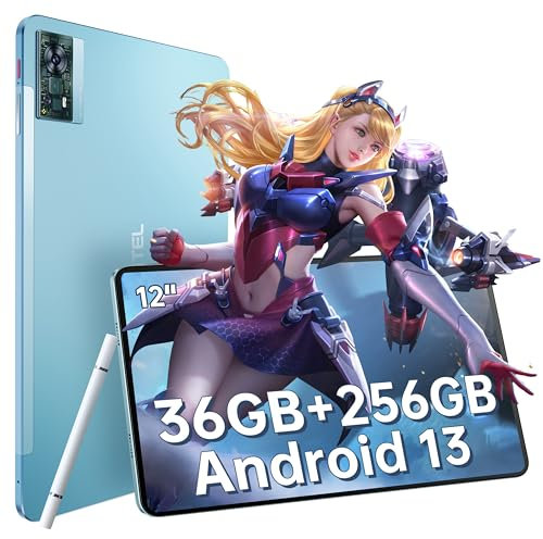 OUKITEL OT5 12 Inch 2K Display - 36GB+256GB 2TB TF Android 13 Gaming Tablet 16MP+8MP, 11000mAh Helio G99 Octa-Core 2.2GHz, 5G WiFi Dual SIM Stylus OTG Blue