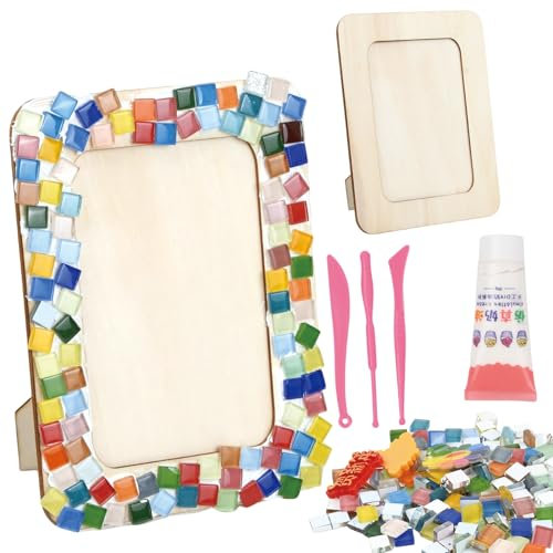 emperoch Bilderrahmen Mosaiksets Mosaik-Fotorahmen, Holz Bilderrahmen Geeignet als Geschenk für Mädchen und Jungen