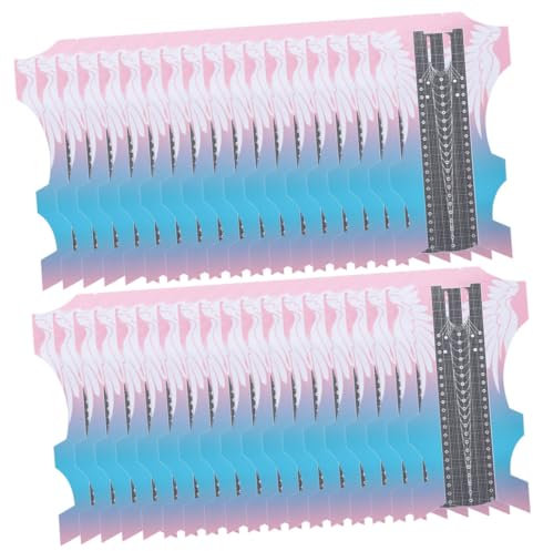 Healeved 100pcs Nail Form Guide Stickers Long Butterfly Shape Nail Art Extension Tools Manicure Supplies for Professional and Home Use