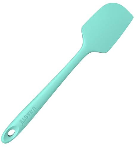 U-Taste Large Silicone Spatula: 250℃ Heat Resistant Non-Stick Flexible Seamless Scraper, Baking Cooking Silicon Kitchen Utensil with Nylon Core for Mixing Stirring Scraping (29cm, Aqua Sky)