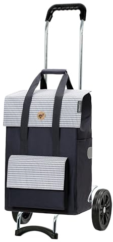 Andersen Einkaufstrolley - klappbar - 54 Liter - belastbar 40 kg | Stahlgestell - Trolley - Rad Ø 20 cm - Campus Shopper Milla blau