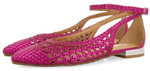 GIOSEPPO Ballerine blu intrecciate a punta sottile per donna DELL, Fucsia, 37 EU