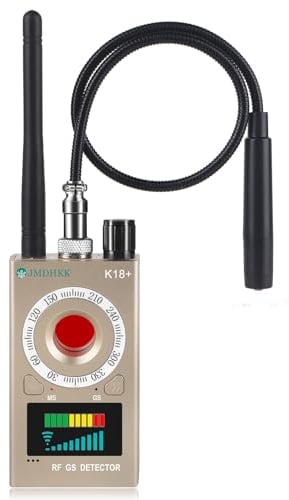 JMDHKK K18+ Versteckter Kamera-Detektor, Spionagekamera-Finder, Wanzen Magnetfeld Abhörgerät-Detektor für Sicherheit zu Hause, im Büro, Hotel und auf Reisen(Golden)