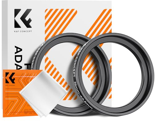 K&F CONCEPT 37mm-40.5mm Metal Step Up Ring | 37mm to 40.5mm Aluminum Camera Lens Filter Adapter Ring Filter Adapter Ring for Camera Lenses Hood, Black FP711