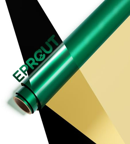 EPRCUT Reflective Green Permanent Vinyl, 12 x 4FT Glossy Green Vinyl Compatible with Cricut, Self Adhesive Vinyl for Party Decal, Mug, Cup