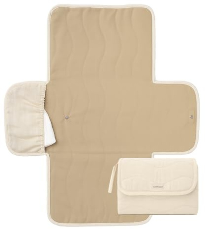 Toddlekind Mini Maven Tragbare Wickelunterlage – Aus Bio-Baumwolle, Wasserabweisend & Faltbar – Wickel-Organizer für Unterwegs, Windeltasche mit Wickelunterlage