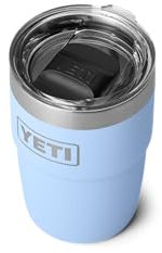 YETI Rambler Cup, Vacuum Insulated Stainless Steel Stackable Cup with Magslider Lid, Big Sky Blue, 8 oz (236 ml)
