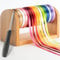 WIESEN.design Geschenkband Set, 16 Rollen inklusive Abroller (10 mm/23 m per Rolle), Satinband, Schleifenband, Ribbon Band, Stoffband, Bänder zum Basteln, Seidenband, Geschenkband Aufbewahrung