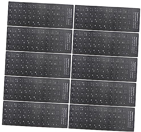 HOMSFOU 10pcs Japanese Keyboard Stickers Replacement Stickers Keyboard Cover Protector Skin for Pc Layout