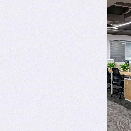 Fensterfolie Blickdicht Sichtschutzfolie Fenster 100 x 400 cm Milchglasfolie Sichtschutzfolie Blickschutz, Sonnenschutz, Entfernbar, Statisch Haftend, für Zuhause, weiß matt