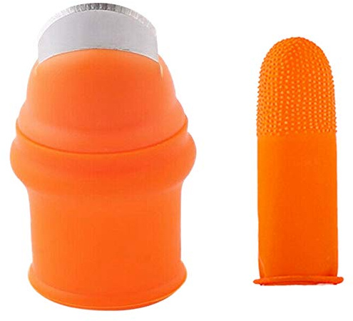 Huudngeje Cuchillo de Pulgar de Silicona para JardineríA con Cunas de Dedo Selector de Cuchillo de Pulgar para Frutas Vege-L
