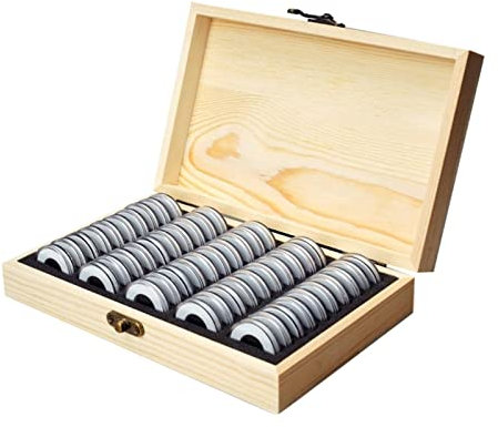 getuse Boîte de rangement d'angle en bois fin pouvant contenir 50 pièces