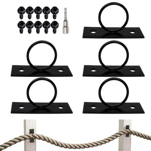 Kit de support de clôture en acier inoxydable avec vis et douille pour rampes d'escalier, clôtures de terrasse, cintres décoratifs (5 pièces)