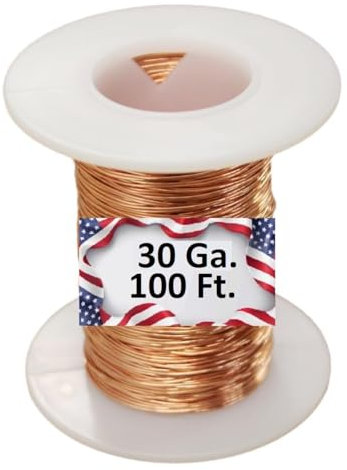 Copper Wire USA Pure Copper Round Wire, Chouse Size Dead Soft, 100 Ft, Uncoated, Made in USA (100, 30 Ga. - FBM)
