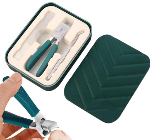 Nagelknipser, abgeschrägtes Nagelpflegewerkzeug mit Feile und Löffel – Maniküre-Werkzeug, Spritzschutz, große Öffnung für Reisen und Fußpflege