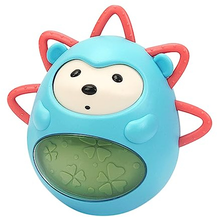Kisangel Tumbler Rasselspielzeug Cartoon Beißring Igel Sicheres und Langlebiges Kau und Rasselspielzeug für Zahnentwicklung
