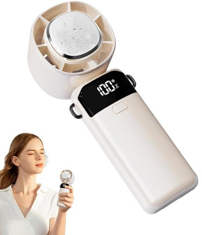 Ventilador de mano | Ventilador de refrigeración portátil para viajes | enfriador de aire silencioso con pantalla digital, 100 velocidades, recargable, plegable, gadgets portátiles para escritorio