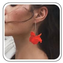 Inateannal Large Resin White Flower Earrings Acrylic Rose Flower Earrings Resin Big Rose Dangle Earring Statement Floral Petal Drop Earring Jewelry for Women