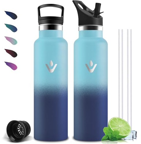 Mujigaga Botella Agua Acero Inoxidable 1 litro, Botella Agua, A Prueba de Fugas, Cantimplora sin BPA, Termo Acero Inoxidable, Mantiene 24H Frio/12H Calor, para la Deportes, Senderismo, Cámping, Nadar