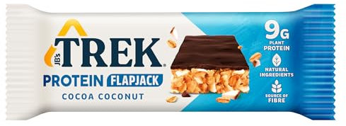 TREK High Protein Flapjack Cocoa Coconut - Gluten Free - Plant Based - Vegan Snack - 50g