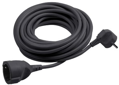 Meister Kunststoff-Verlängerungskabel 25 m – für innen (IP20) – Schuko-Kupplung – schwarz