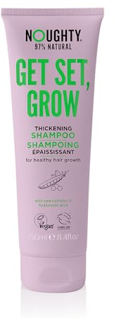 Noughty 97% natürliches Get Set Grow Haarverdichtungs-Shampoo zur Optimierung der Kopfhautgesundheit, Stimulierung der Wurzeln und Förderung des Haarwachstums, mit Bio-Gartenerbsensprossen und grünen