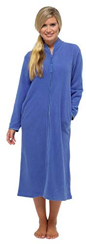 Undercover Ladies Zipped Soft Fleece Dressing Gown 4045 Blue 18-20