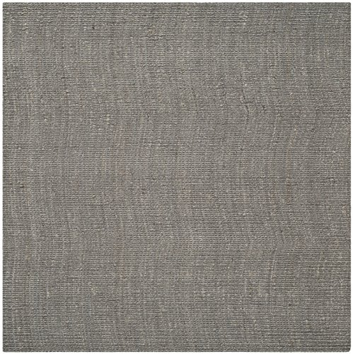SAFAVIEH Naturfaser Teppich für Wohnzimmer, Esszimmer, Schlafzimmer - Natural Fiber Collection, Kurzer Flor, Hellgrau, 122 X 122 cm
