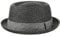 Stetson Strohhut Pork Pie Robstown Toyo - Sonnenhut Damen/Herren - Strandhut - Hut aus Toyo-Stroh mit Sonnenschutz 40 - Fedora Frühjahr/Sommer - Sonnenhut anthrazit S (54-55 cm)