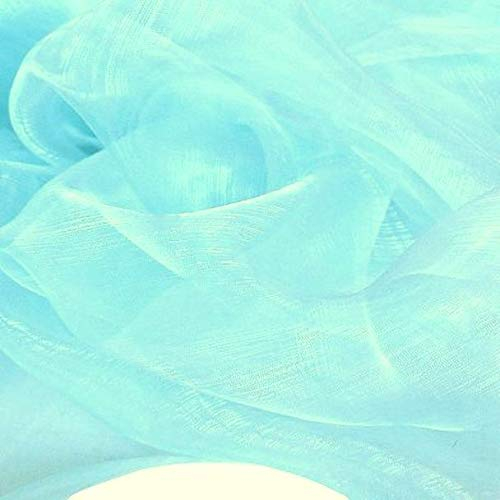 TOLKO 1m Organza Stoffe zum Nähen Meterware | Hauch Zart, Fein, Durchsichtig | zum Dekorieren Basteln 145cm breit | leichter Glanz Stoff für Gardine Vorhänge Tischdecken Deko Schals (Türkis)