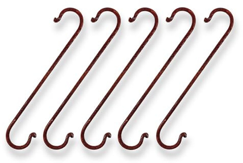 Crispe S-Haken Baumhaken SET klein aus massivem Metall in Edelrost - Höhe 20 cm - 5 Stück