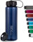 720°DGREE Bouteille en tritan “simplBottle“ - 500ml, Bleu | Gourde idéal pour les enfants, l'école, sport, yoga, randonnée, voyages, travail, fac, déplacements en voiture | Bidon Sans BPA