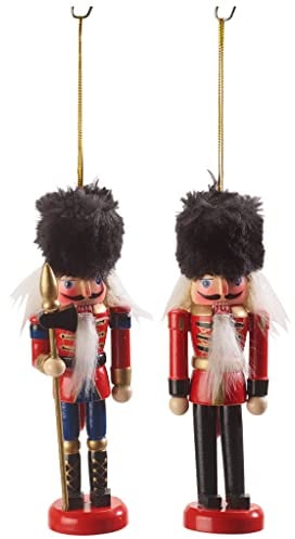 Villeroy und Boch - Winter Collage Accessoires Hänger Nussknacker Set, 2tlg., hochwertiges Anhänger-Set aus Holz, bunt, 12 x 8 cm