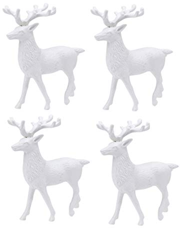 Amosfun weiße Weihnachten Rentier skulptur Hirsch Figur Statue Requisiten Home Office Decor Weihnachten tischdekoration 4 stücke 14 cm