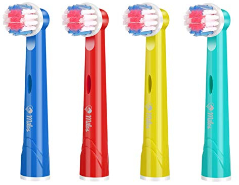 Cabezales Compatible con Oral B - Milos Recambios Niños de Cepillos de Dientes Infantiles Pack de 4 Limpieza Profunda Y Precisa Cabezales Defensa Avanzada contra la Placa