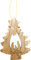 Tannenbaum mit Weihnachtskrippe Olivenholz 7,6 cm Heiliges Land Olivenholz Hängende Ornament aus Israel Holz Christbaumschmuck mit goldener Schnur handgefertigt in Bethlehem