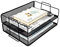 EasyPAG Lot de 2 Métal Paysage Empilable Corbeilles à Courrier A4 Banette de Rangement Bureau Porte Revue Organisateur de Magazine Bannette Papier Range Document,Noir
