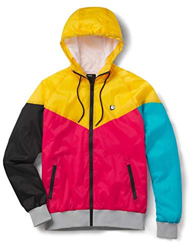 Twitch-Retro-Windbreaker - gelbtŸrkisrot XL