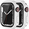 HANKN 2 Pezzi Custodia per Apple Watch Serie 6 5 4 SE 40mm Cover Proteggi Schermo Vetro Temperato, Opaco Rigida Antiurto Case Copertura Totale Iwatch (40mm, Bianco)