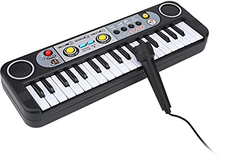 VBESTLIFE E-Piano, 37-Tasten-Digitales Klavier, Kinderspielzeug mit Mikrofon, Tragbar, Batteriebetrieben