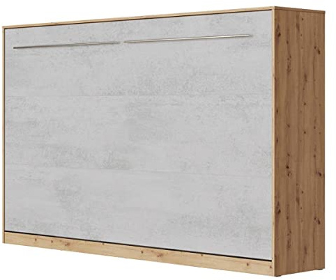 SMARTBett Schrankbett Standard 90x200 120x200 140x200 160x200 Bettschrank Wandbett Wildeiche/Beton 120 Horizontal