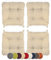 sunnypillow 4er Set Stuhlkissen mit Klettverschluss Maße: 40 (vorne) | 35 (hinten) x 40 x 8 cm Polsterauflage Auflage für Stühle/Bänke in Haus und Garten Sitzkissen Sitzauflage Gartenkissen Ecru