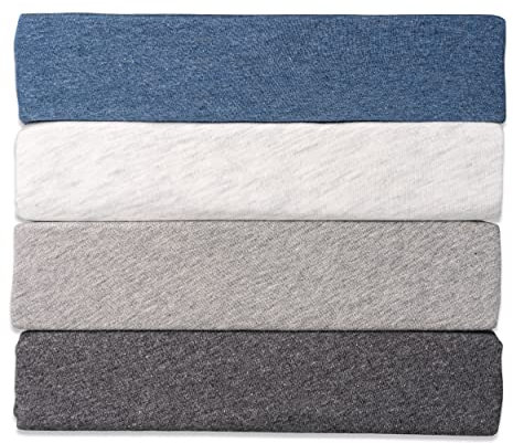 Melierte Spannbettlaken Spannbetttuch bis 23 cm Steghöhe | Mit zweifarbigem Effektgarn | Bettlaken 100% Baumwolle | 160 g/m² | OEKO-TEX® Standard 100 | 90 - 100 x 200 cm Silber