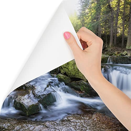Muralo Fototapete Selbstklebend Wasserfall, Panorama, Wald, 3D - 180x120 cm | Moderne Tapete, Dekor, lebendige Farben - ideal für Wohnzimmer und Schlafzimmer, Ein echter Hingucker in jedem Zuhause