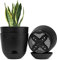 QCQHDU Lot de 3 Pots de Fleurs à arrosage Automatique de 20,3 cm avec Soucoupe Profonde pour intérieur et extérieur - Noir…