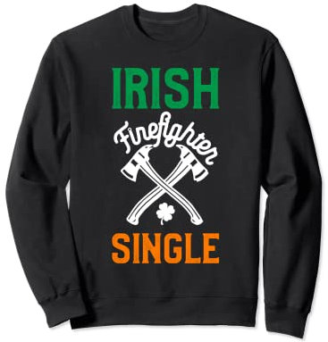 Firefighter Irish Hache croix unique Motif trèfle Sweatshirt