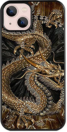 VUTTOO for iPhone 14 Case - Chinese Golden Dragon Pattern Phone case - TPU Shock Absorption Protection Phone Cover Case