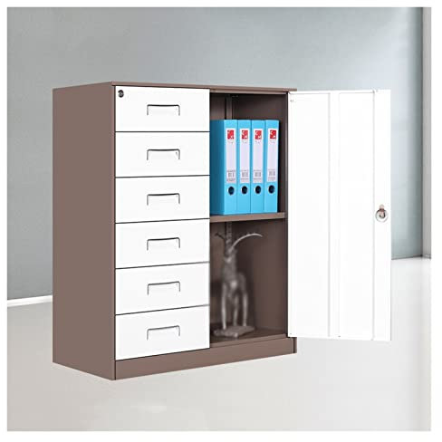 PEVSCO Aktenschrank Große Aktenschrank Büroablagungsschrank Metallschränke Lagerschränke mit Schlössern 4 Arten braun Büroschrank (Size : 4)