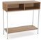 Versa Jinkx Meuble d'Entrée Étroit pour Entrée ou Couloir, Table Console, avec Espace de Rangement, Dimensions (H x l x L) 75 x 30 x 80 cm, Bois et métal, Couleur: Marron et Blanc